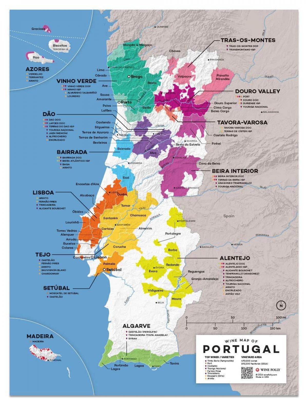 Португалия Карта Вин - Винная Карта Португалии (Южная Европа - Европа)