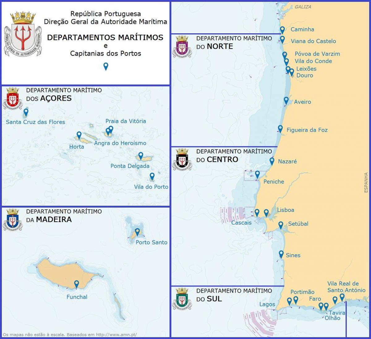 порты в Португалии на карте