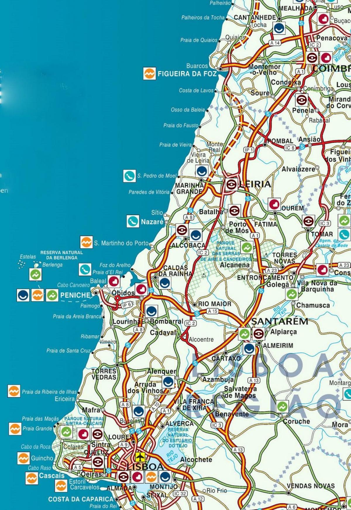 карта Португалии Серебряный берег