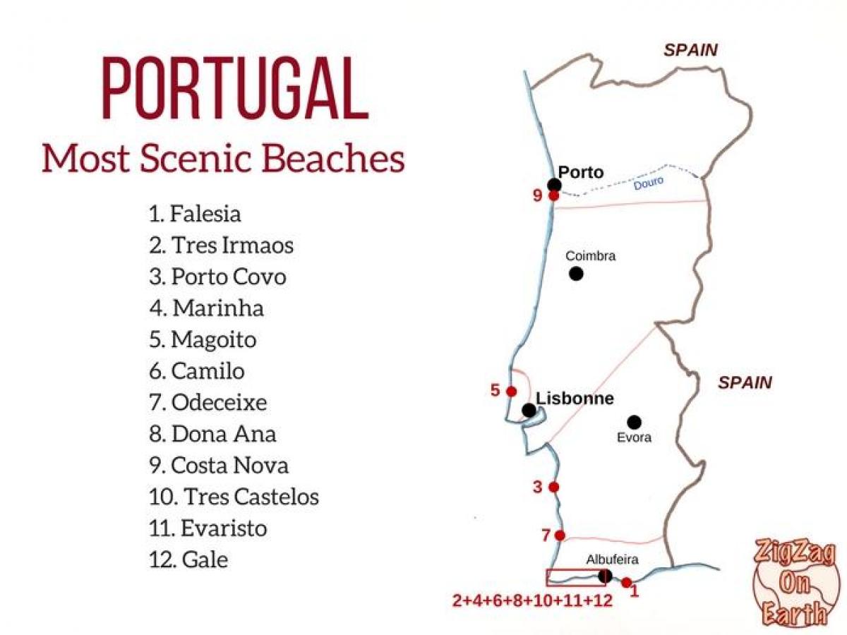 Португалия пляжный карте
