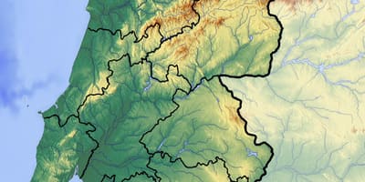 Карта Португалии высоте