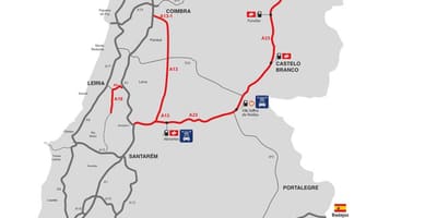 Карта платных дорог в Португалии
