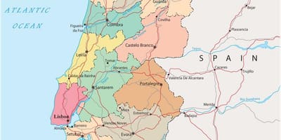 Политическая карта Португалии