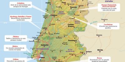 Карта Португалии на курортах